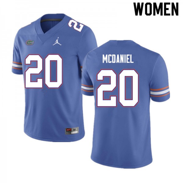 Women #20 Mordecai McDaniel Florida Gators College Football Jerseys Blue
